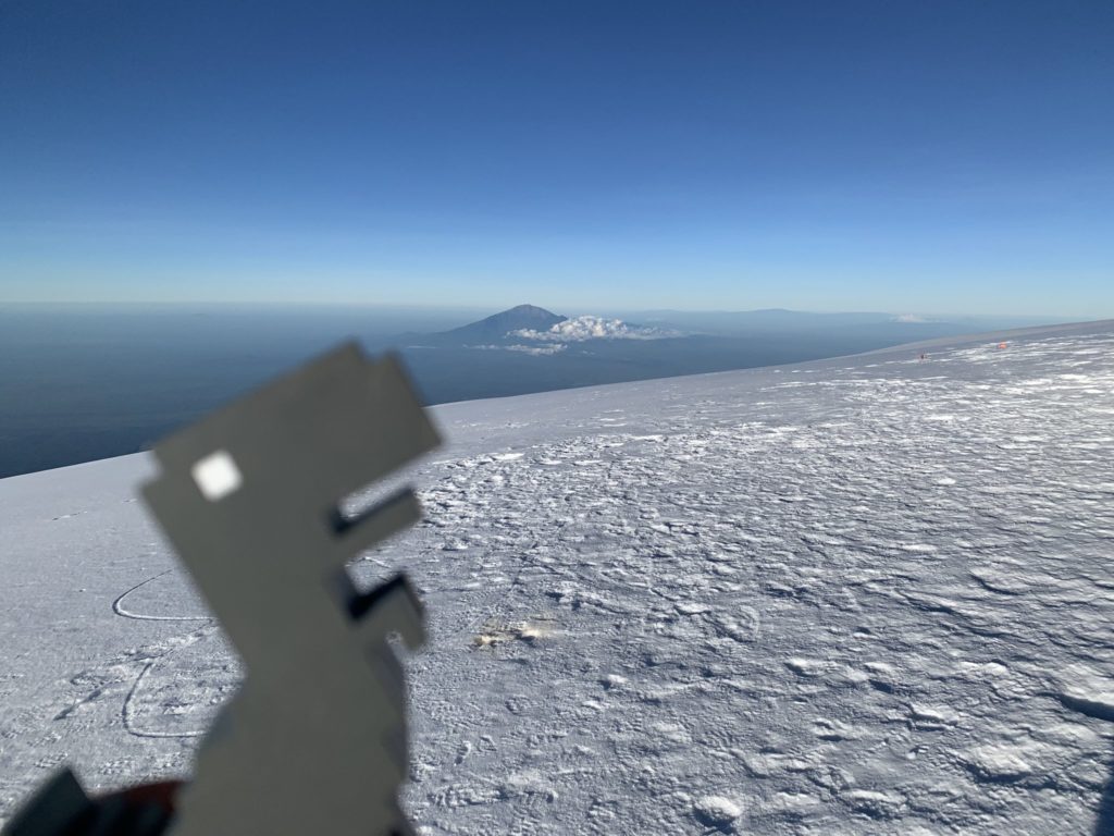 The Chrome downosaur on top of Kilimanjaro
